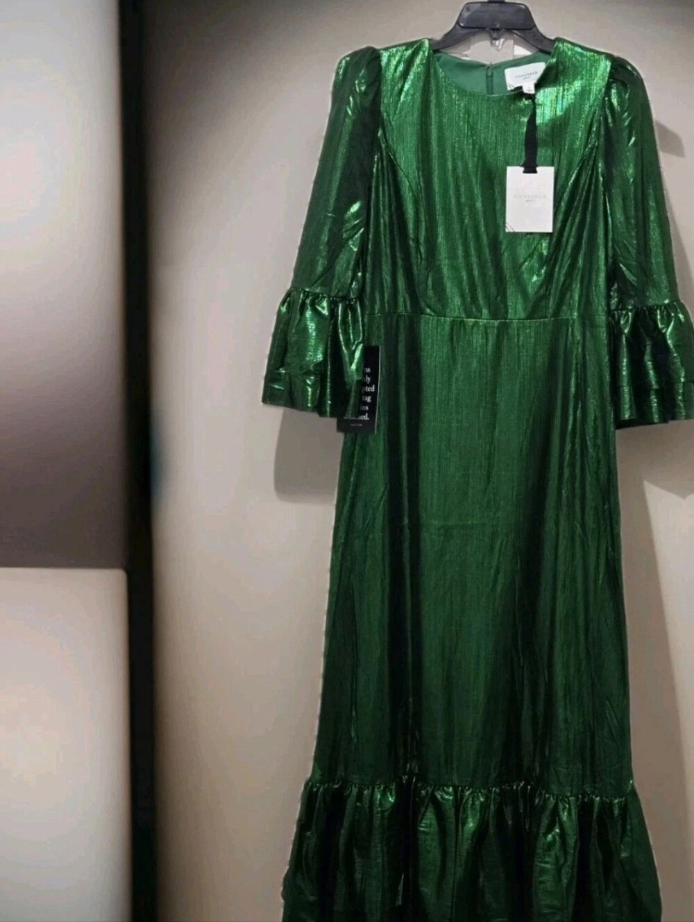 Tuckernuck Emerald Green Lillith Lilith Lurex Midi Dress NWT - Picture 3 of 7